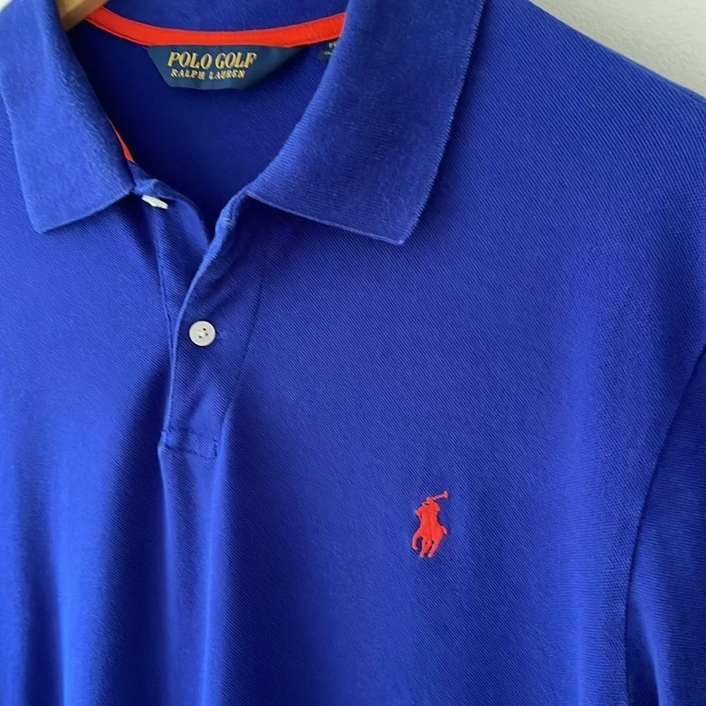 Polo Golf Ralph Lauren Royal Blue Polo Shirt Red Pony Logo Size XL
